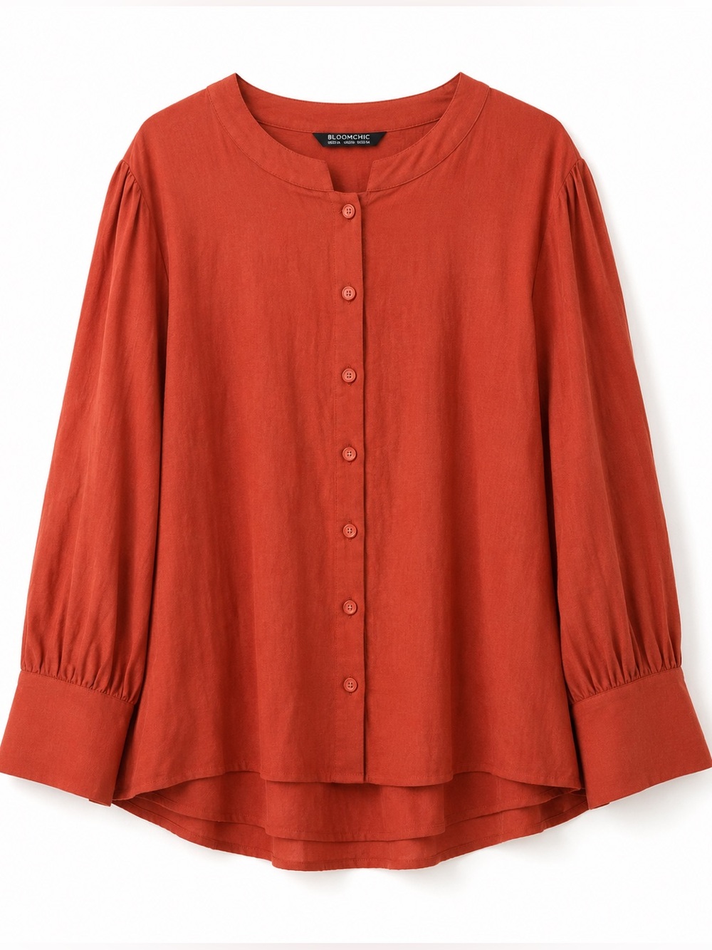 BloomChic Women's Rust Cotton Button Down Long Sleeve Blouse NWT Plus Size 3X